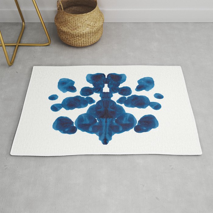 Inkblot Bunny Blue Inkblot Rorschach Test Rug Gallery Image 1