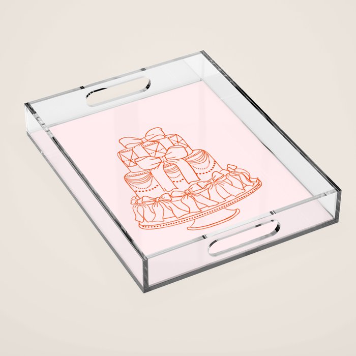 Preppy Bow Cake Acrylic Tray Gallery Image 1