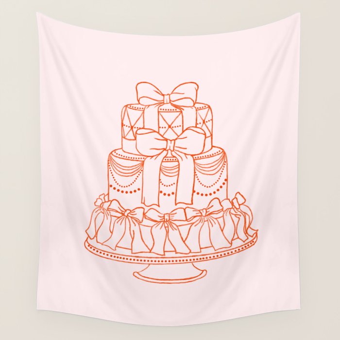 Preppy Bow Cake Wall Tapestry Gallery Image 4