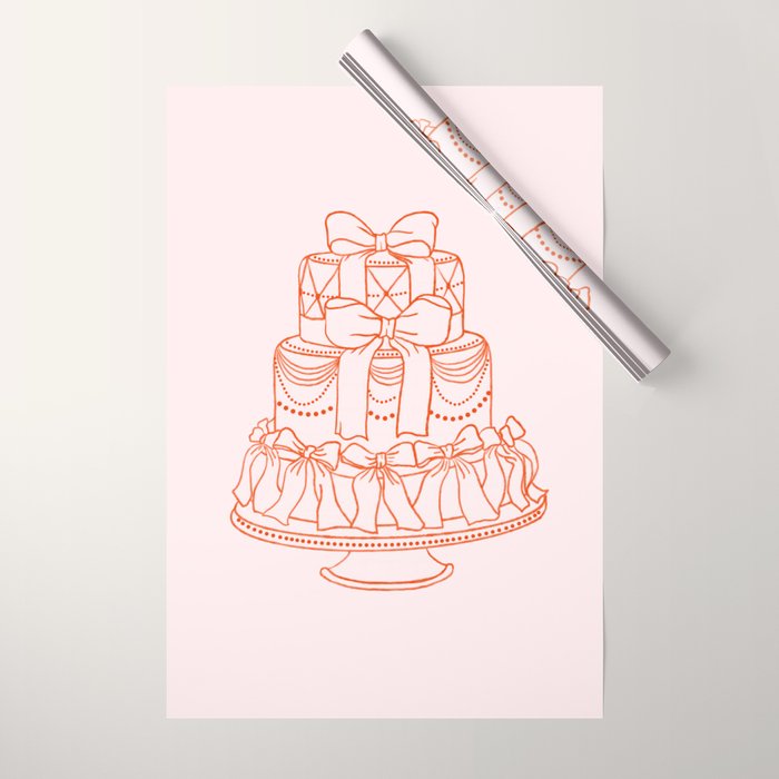 Preppy Bow Cake Wrapping Paper Gallery Image 1