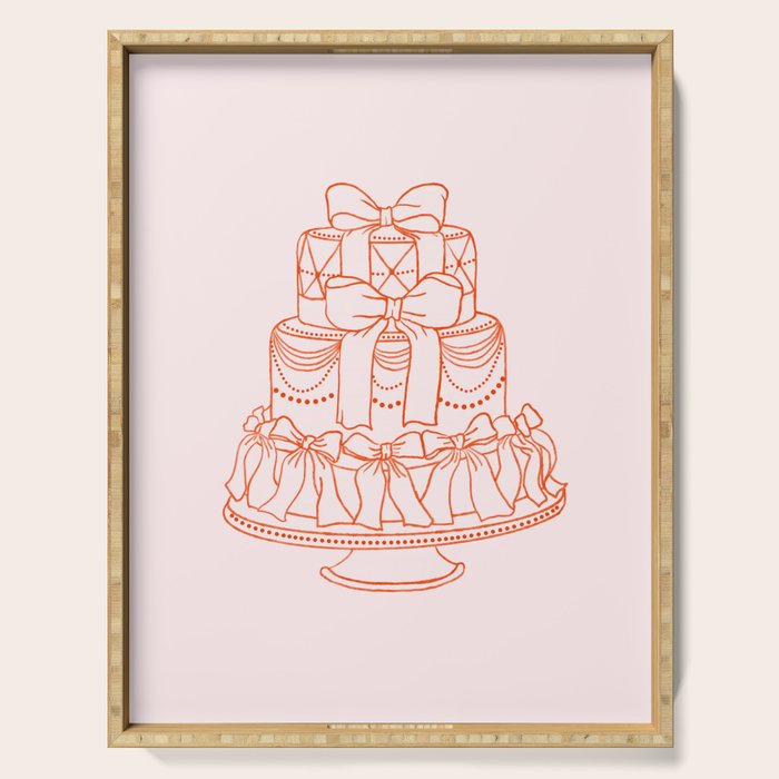 Preppy Bow Cake Serving Tray Gallery Image 1