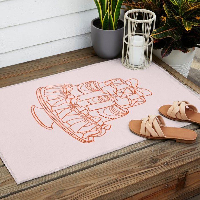 Preppy Bow Cake Outdoor Rug Gallery Image 2