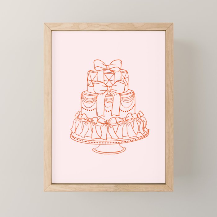 Preppy Bow Cake Mini Art Print Gallery Image 1