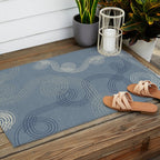 calming essentials loops muted blue Outdoor Rug Gallery Image 2