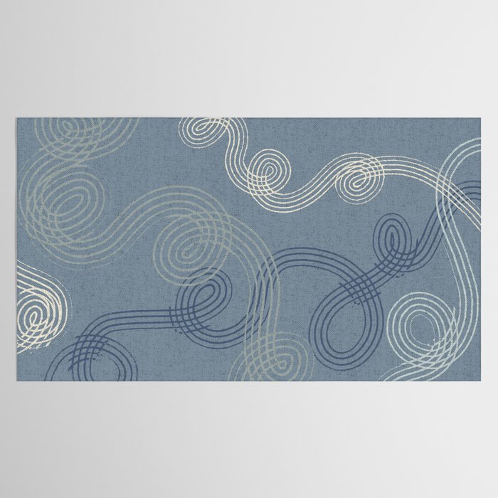 calming essentials loops muted blue Tablecloth Gallery Image 2