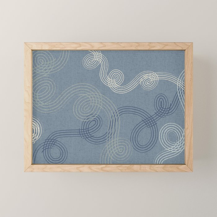 calming essentials loops muted blue Mini Art Print Gallery Image 1
