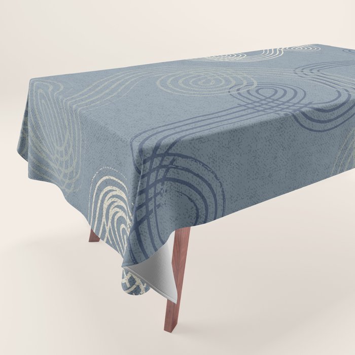 calming essentials loops muted blue Tablecloth Gallery Image 1