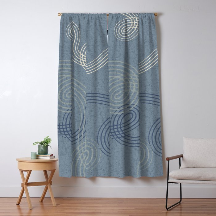 calming essentials loops muted blue Window Curtain Gallery Image 5