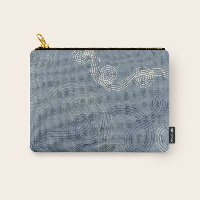 calming essentials loops muted blue Carry All Pouch Gallery Image 1
