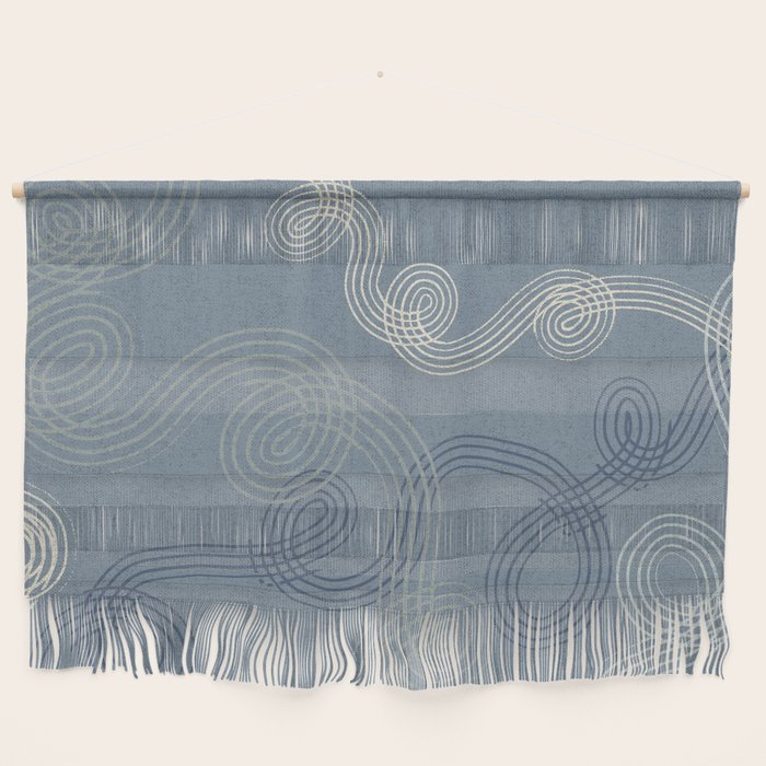 calming essentials loops muted blue Wall Hanging Gallery Image 1