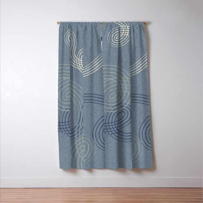 calming essentials loops muted blue Window Curtain Gallery Image 3