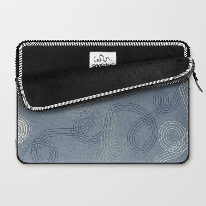 calming essentials loops muted blue Laptop Sleeve Gallery Image 2