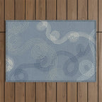 calming essentials loops muted blue Outdoor Rug Gallery Image 1