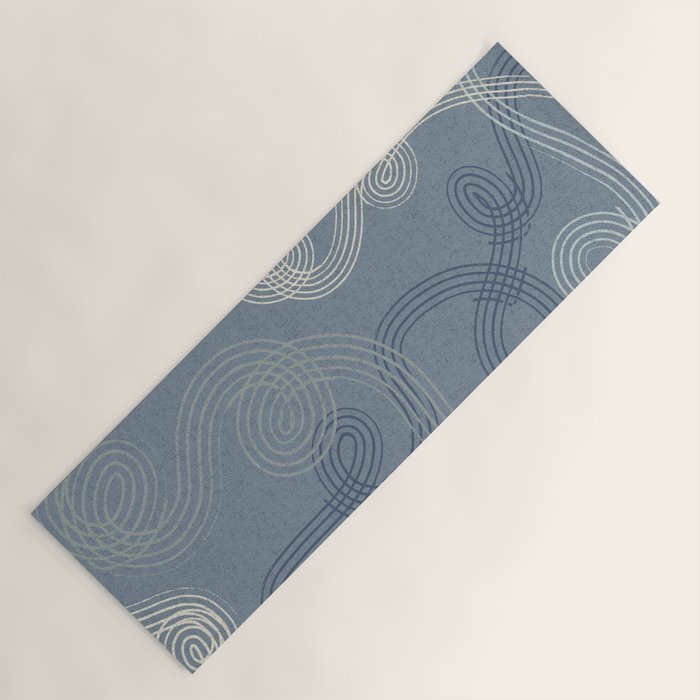 calming essentials loops muted blue Yoga Mat Gallery Image 1