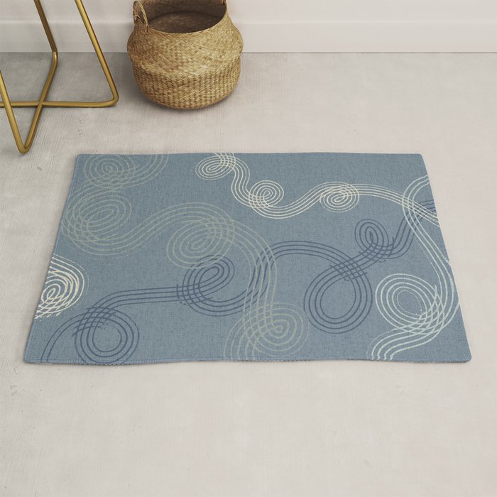 calming essentials loops muted blue Rug Gallery Image 1