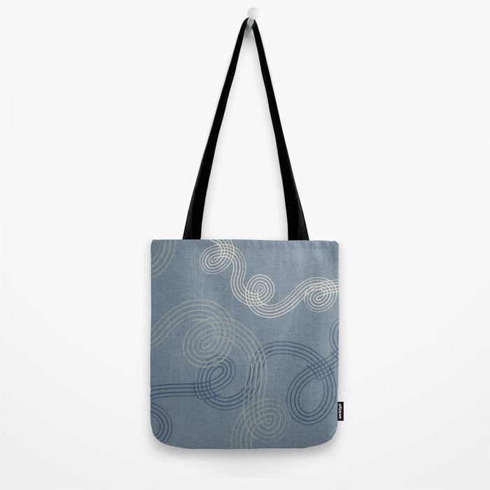 calming essentials loops muted blue Tote Bag Gallery Image 2