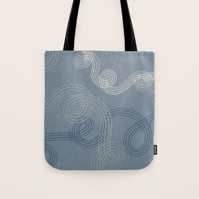 calming essentials loops muted blue Tote Bag Gallery Image 1