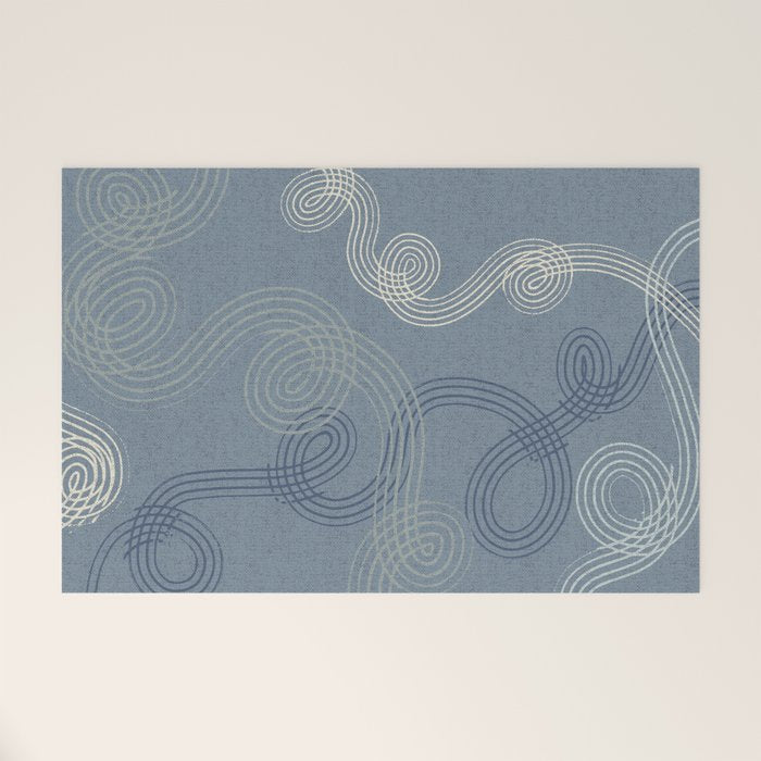 calming essentials loops muted blue Welcome Mat Gallery Image 1