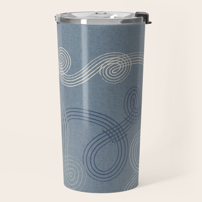 calming essentials loops muted blue Travel Mug Gallery Image 2