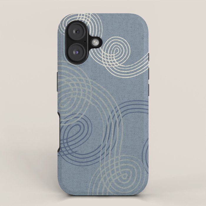 calming essentials loops muted blue iPhone Case Gallery Image 1