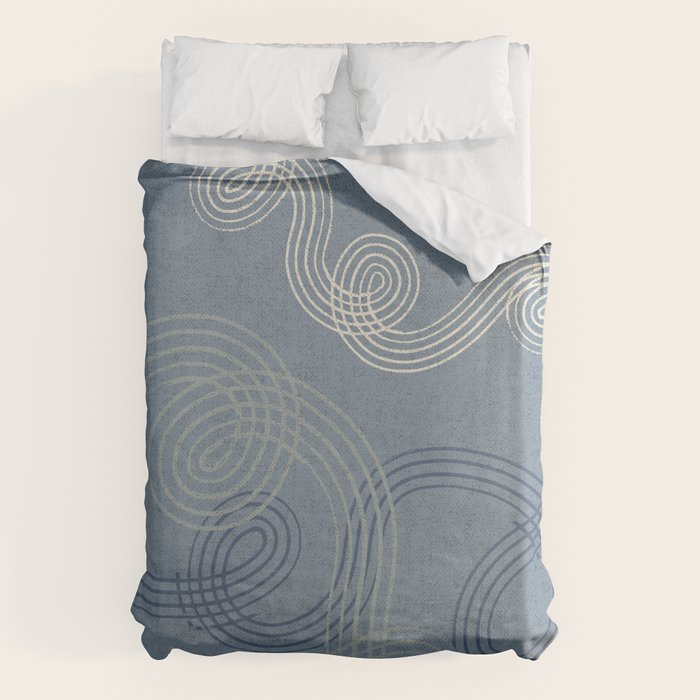 calming essentials loops muted blue Duvet Cover Gallery Image 6