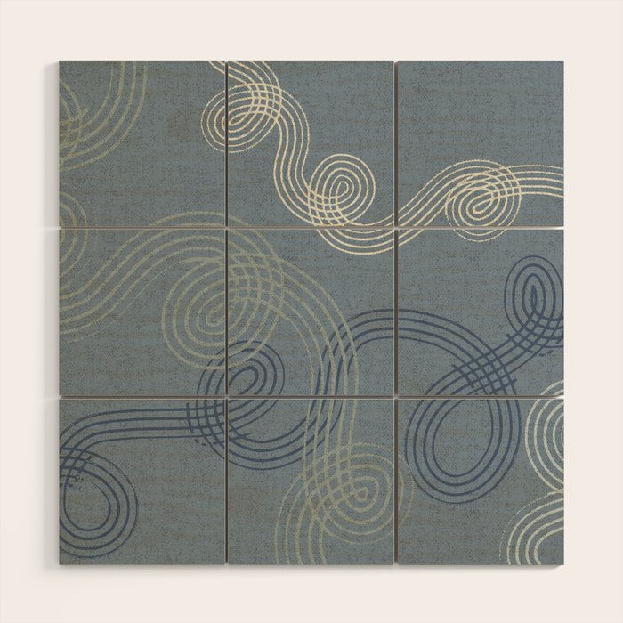 calming essentials loops muted blue Wood Wall Art Gallery Image 1