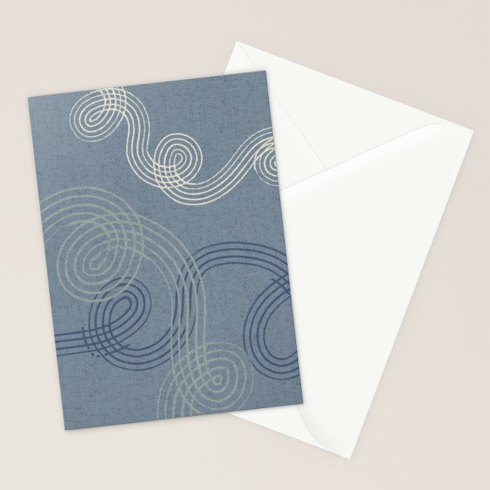 calming essentials loops muted blue Stationery Card Gallery Image 2