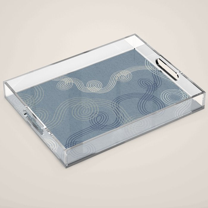 calming essentials loops muted blue Acrylic Tray Gallery Image 1