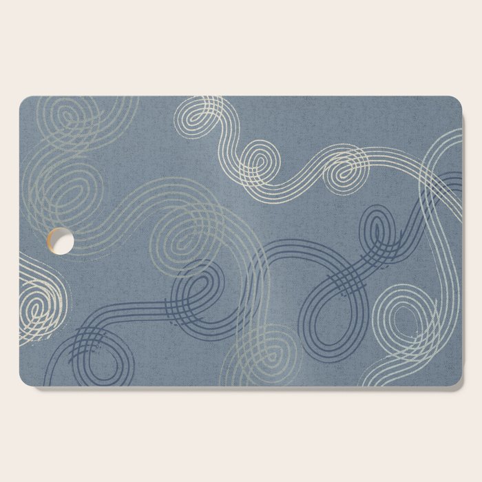 calming essentials loops muted blue Cutting Board Gallery Image 1