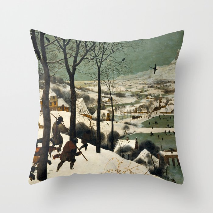 The Hunters in the Snow, Pieter Bruegel the Elder Throw Pillow Gallery Image 6