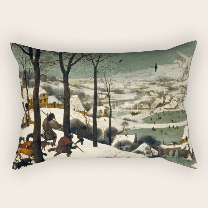 The Hunters in the Snow, Pieter Bruegel the Elder Rectangular Pillow Gallery Image 2