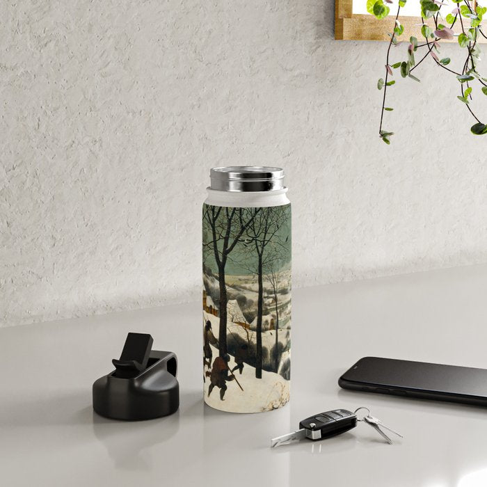 The Hunters in the Snow, Pieter Bruegel the Elder Water Bottle Gallery Image 4