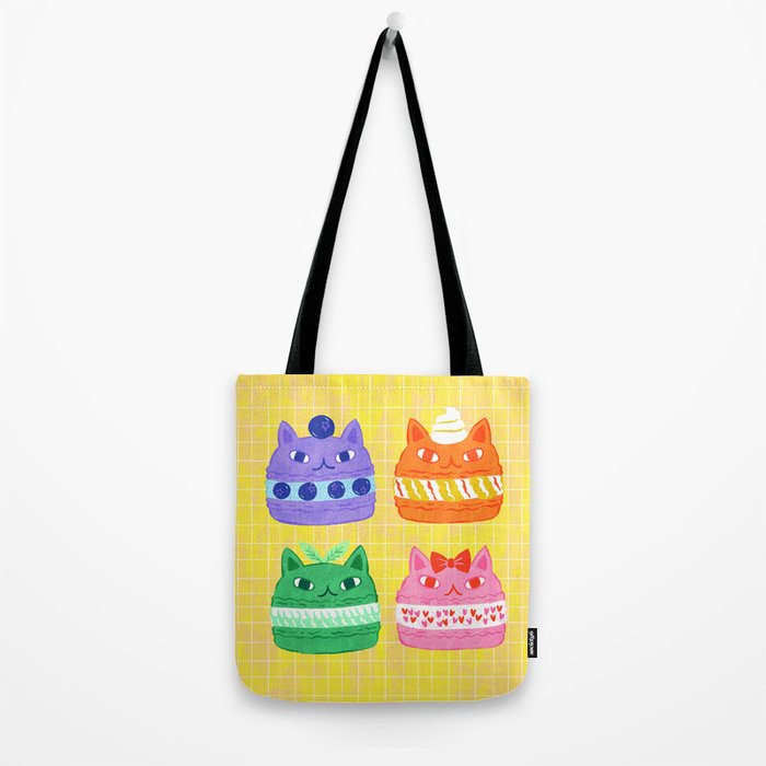 Cat Macaron Tote Bag Gallery Image 2