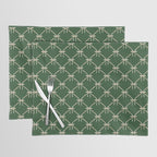 Bows & Ribbons Pattern XXV Dark Forest Green Placemat Gallery Image 1
