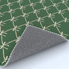 Bows & Ribbons Pattern XXV Dark Forest Green Rug Gallery Image 4