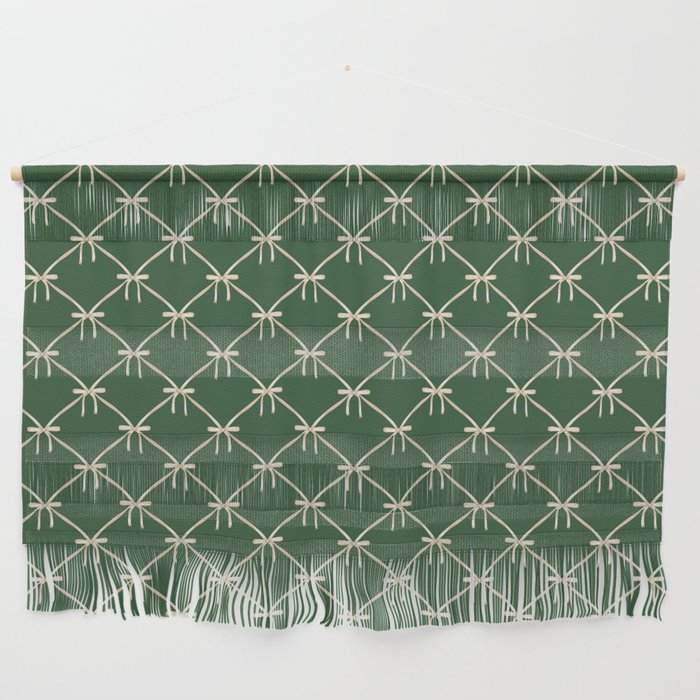Bows & Ribbons Pattern XXV Dark Forest Green Wall Hanging Gallery Image 1