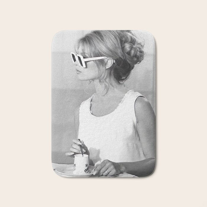 Brigitte Bardot in Sunglasses Retro Vintage Art Bath Mat Gallery Image 1