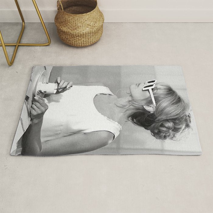 Brigitte Bardot in Sunglasses Retro Vintage Art Rug Gallery Image 1