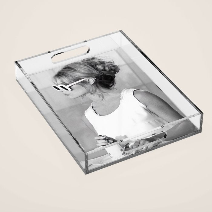 Brigitte Bardot in Sunglasses Retro Vintage Art Acrylic Tray Gallery Image 1