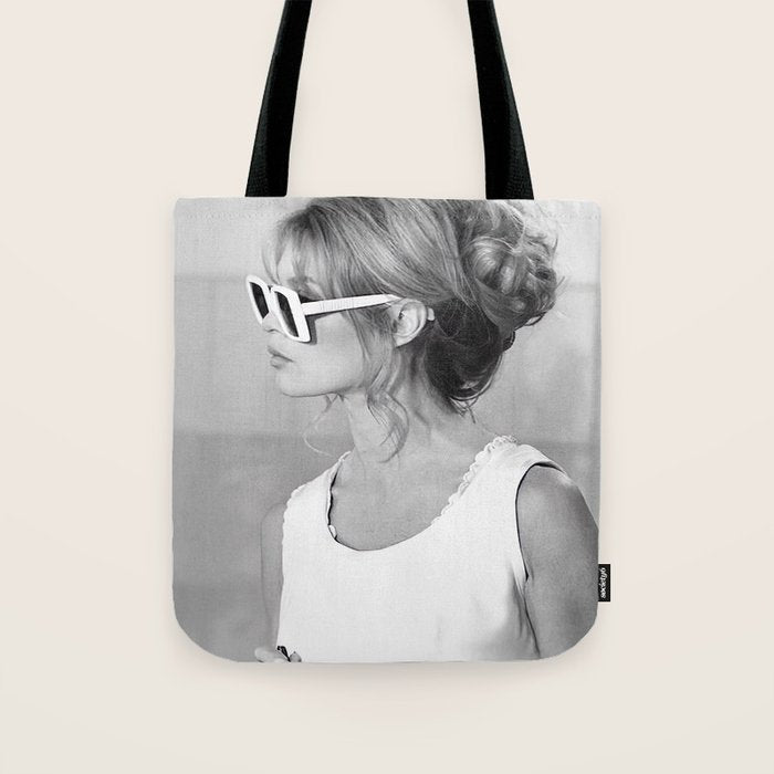 Brigitte Bardot in Sunglasses Retro Vintage Art Tote Bag Gallery Image 1