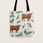 Farm house Christmas Burlap Tote Bag Gallery Image 1