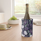 Purple and White Tulip Floral Prints on Navy Blue Wine Chiller Gallery Image 4