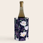 Purple and White Tulip Floral Prints on Navy Blue Wine Chiller Gallery Image 3