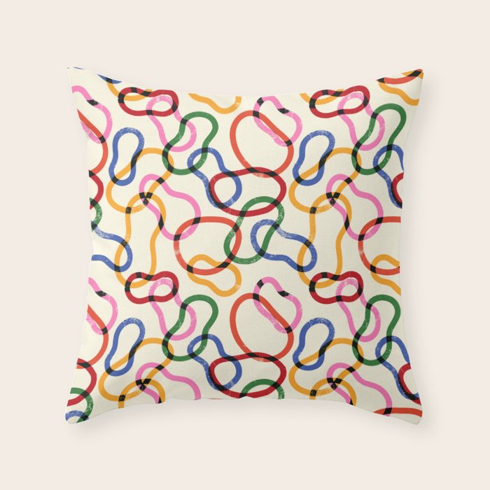 Abstract Loop Color Play Throw Pillow Gallery Image 6