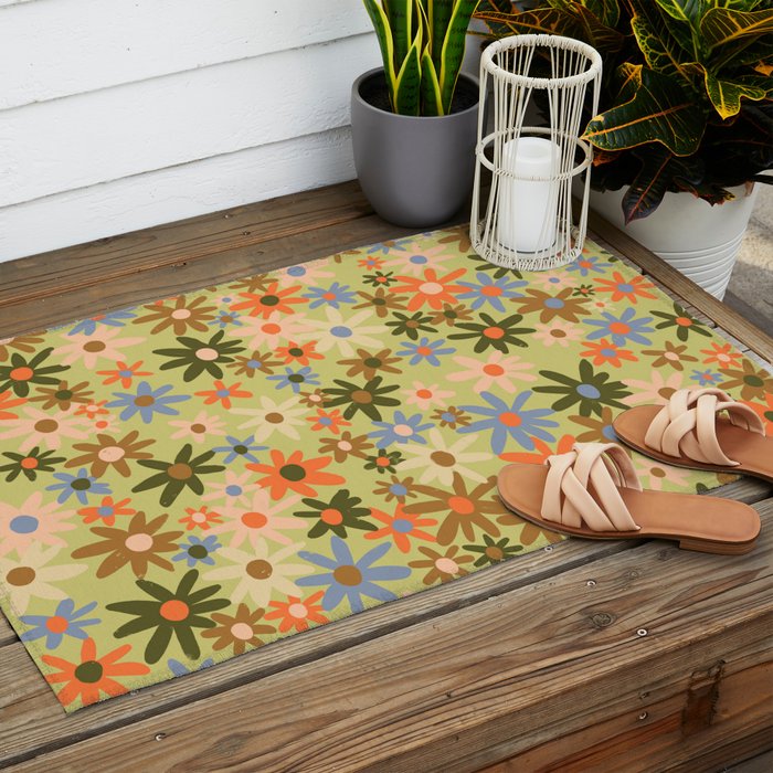 Floral fantasy #3 Outdoor Rug Gallery Image 2