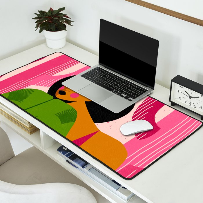 Pink Cactus Desk Mat Gallery Image 2