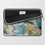 Tide Pool: a blue, yellow, and peach abstract painting by Alyssa Hamilton Art Laptop Sleeve Gallery Image 2