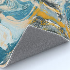 Tide Pool: a blue, yellow, and peach abstract painting by Alyssa Hamilton Art Rug Gallery Image 4