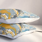 Tide Pool: a blue, yellow, and peach abstract painting by Alyssa Hamilton Art Pillow Sham Gallery Image 3