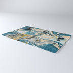 Tide Pool: a blue, yellow, and peach abstract painting by Alyssa Hamilton Art Rug Gallery Image 3